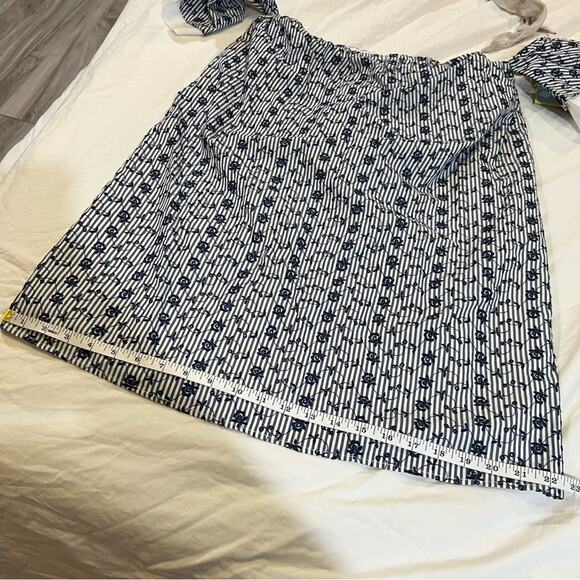 CeCe NWT Rosanna Embroidered Off Shoulder Dress Blue and White size 10 - Picture 11 of 12